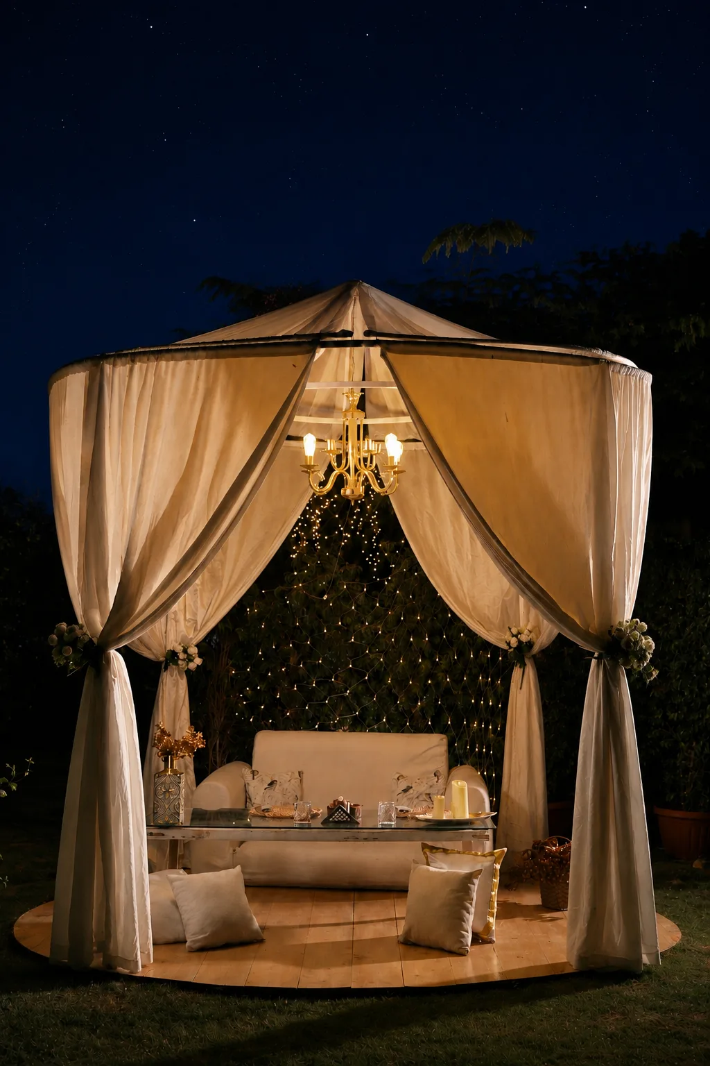 Angel Picnic — romantic dining setting at The Backyard