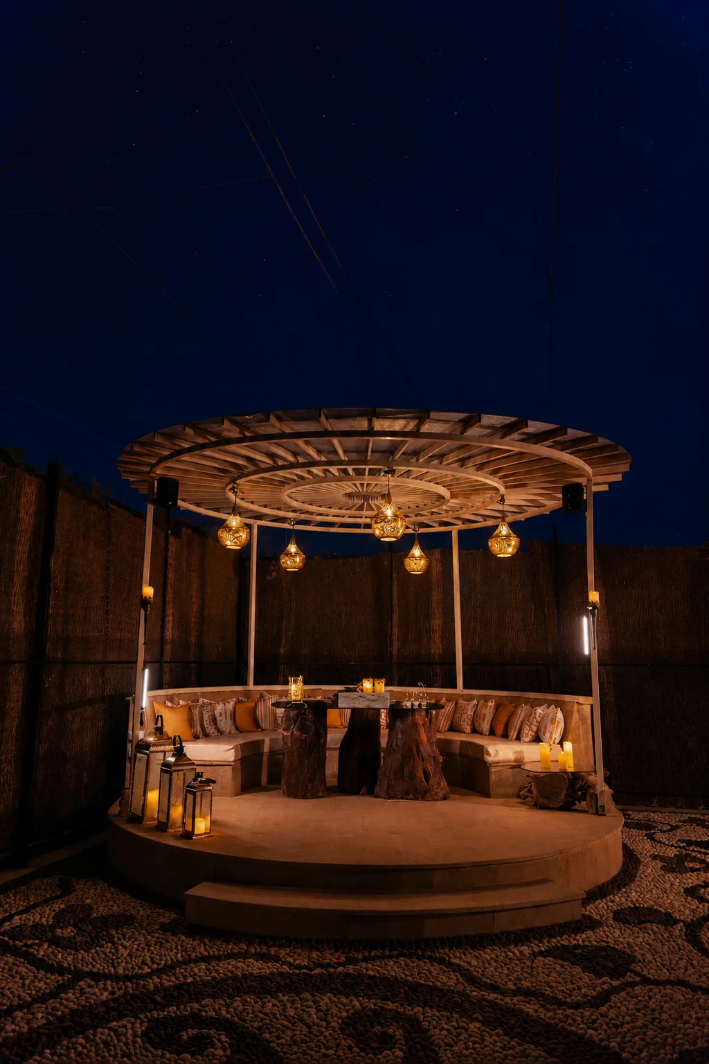 Jungle Experience — private romantic dining setup at The Backyard, Egypt